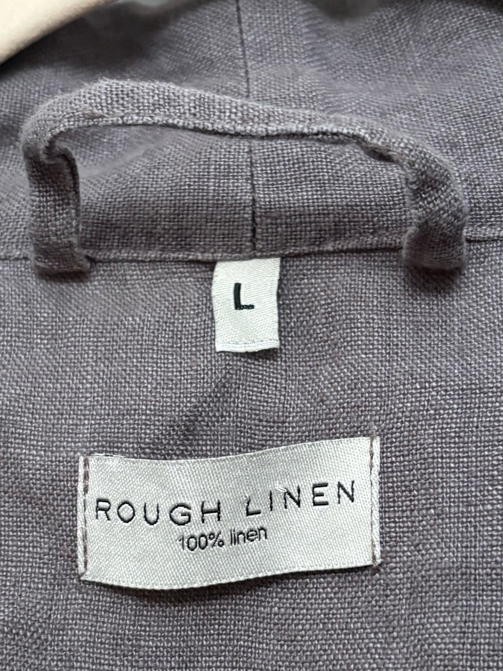 Rough Linen Robe 100% Linen Flax Gray Unisex Large - Picture 3 of 10